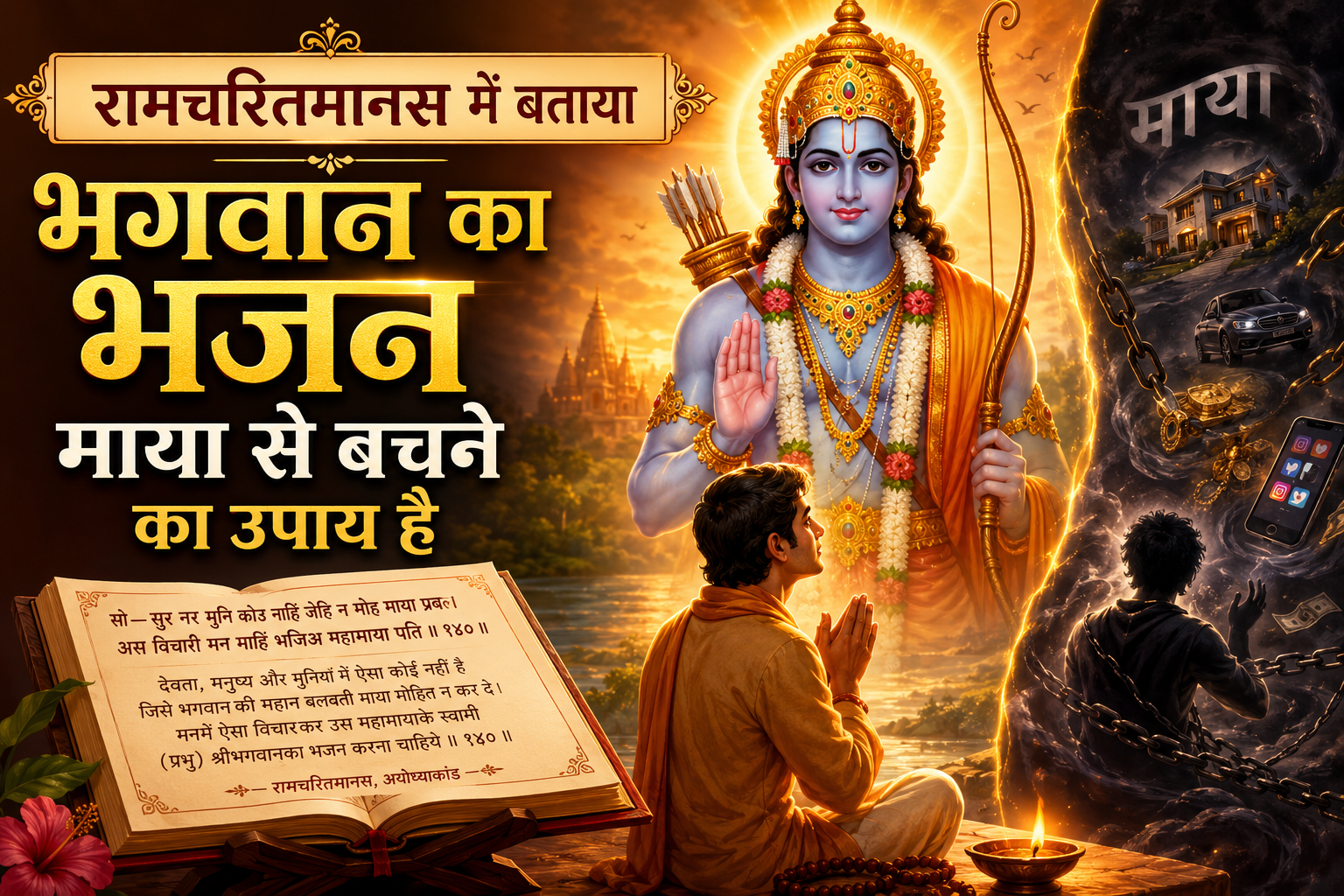 Read more about the article रामचरितमानस में बताया भगवान का भजन माया से बचने का उपाय है